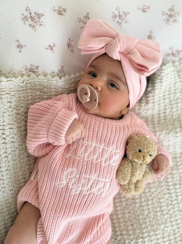 Knit Bow Headband | Peony