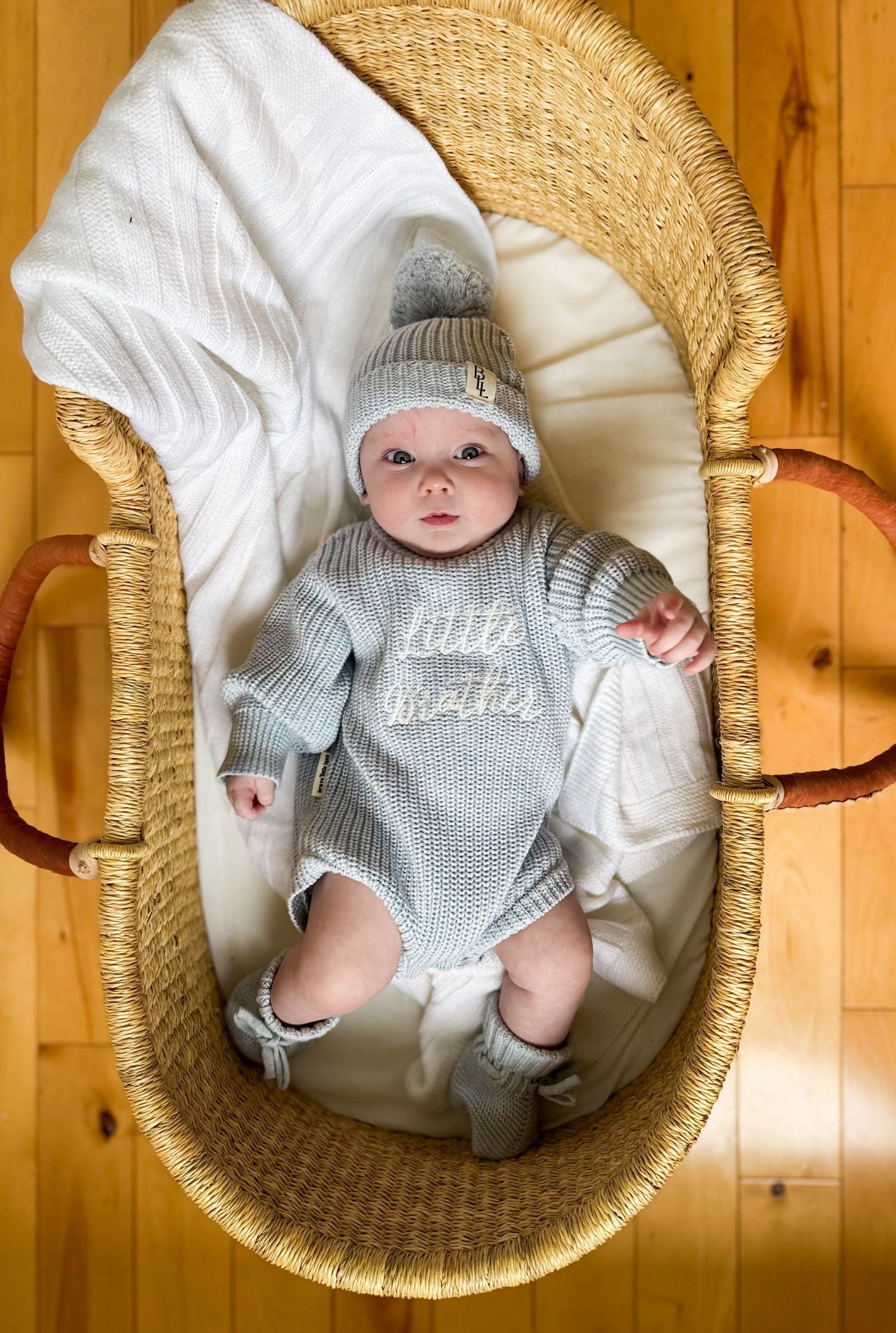 Knit Pom Beanie | Sky