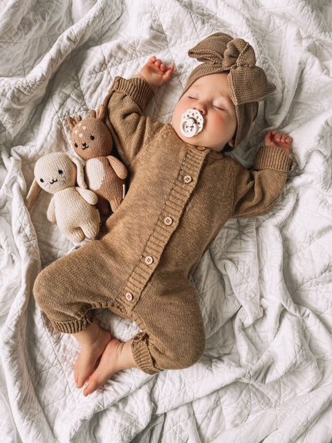 Luxe Knitted Romper | Chestnut