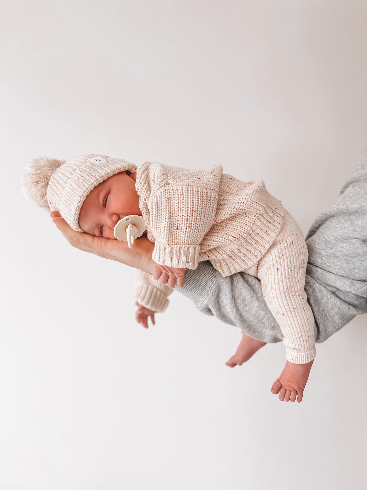 Textured Knit Sweater | Oatmeal Fleck