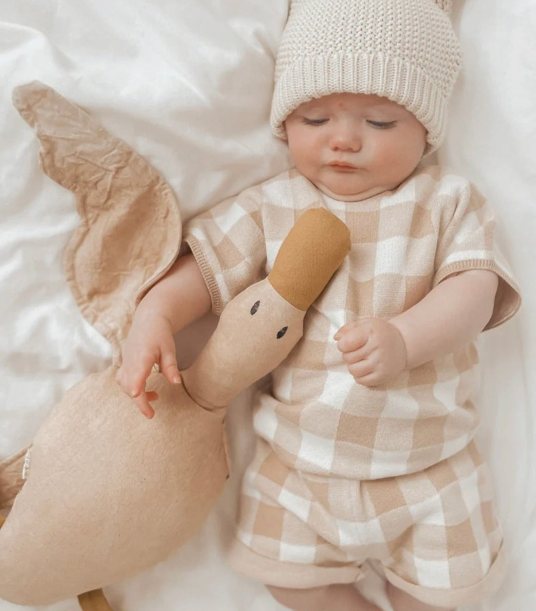 Beige Gingham Summer Set | Drew