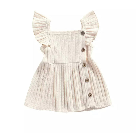 Dress For Baby Girl | Eve Knit Dress Beige | Brave Little Lamb