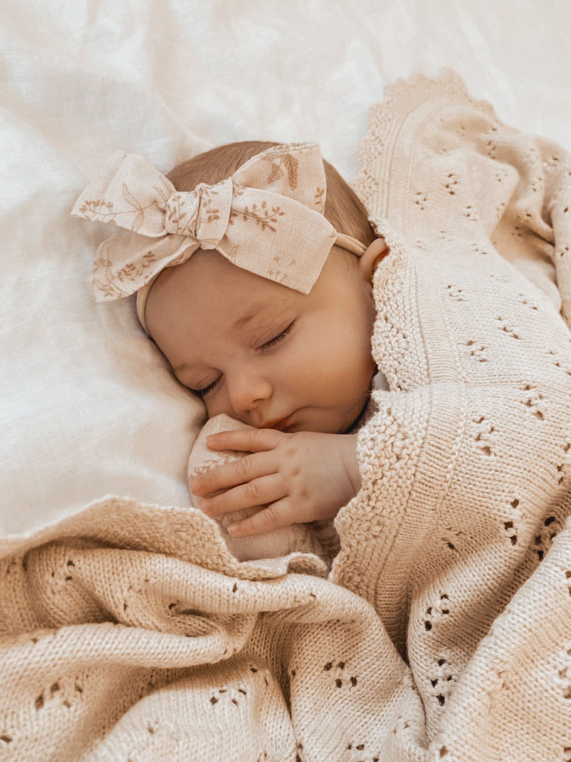 Pointelle Knit Blanket | Honey Milk