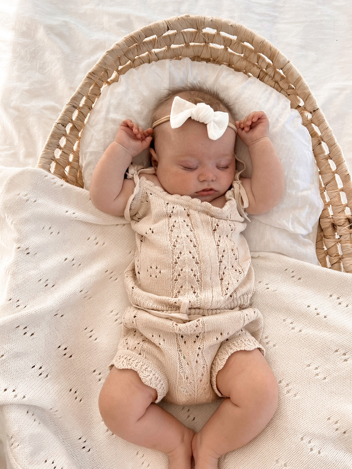 Pointelle Knit Summer Set Honey Milk Brave Little Lamb
