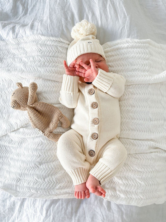 Beanie For Newborn | Knitted Beanie | Brave Little Lamb