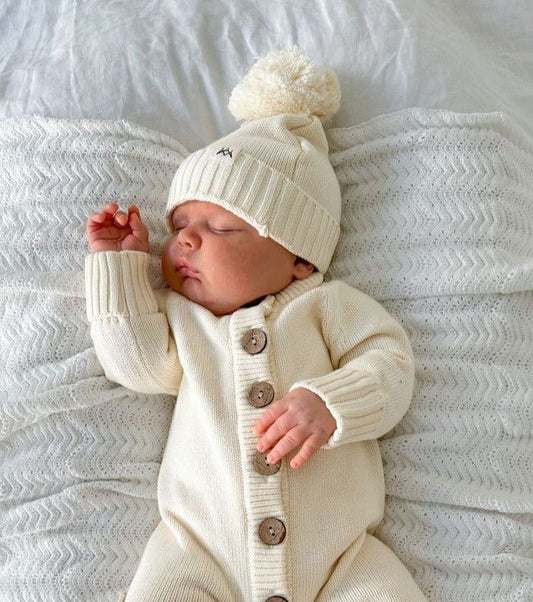 Beanie For Newborn | Knitted Beanie | Brave Little Lamb