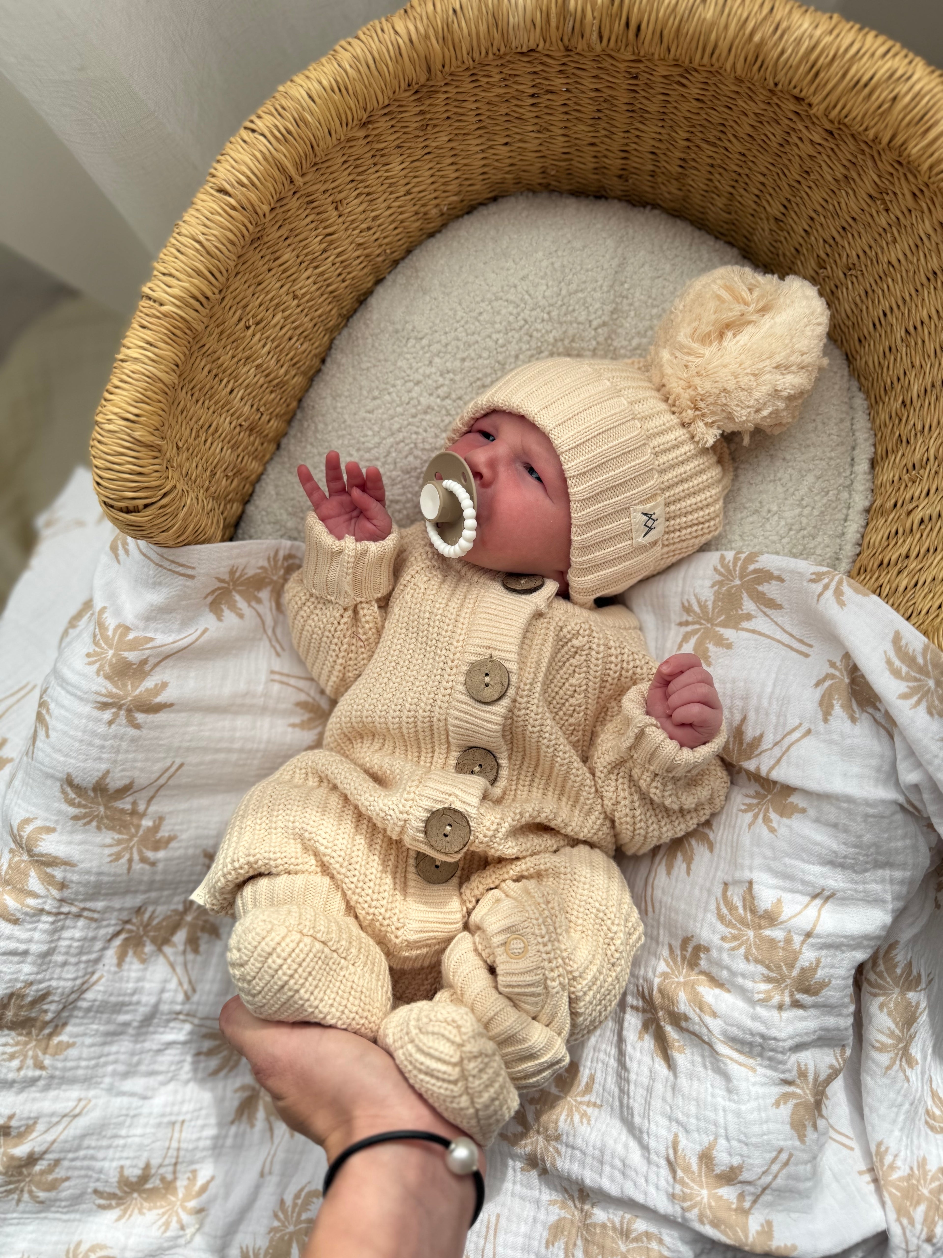 3LC Knitted Romper | Oat