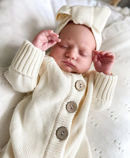 Bow For Newborn | Knitted Topknot | Brave Little Lamb