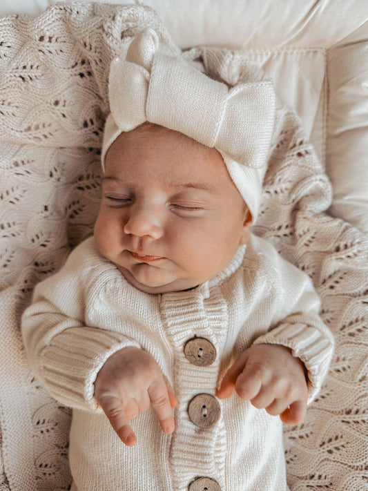 Bow For Newborn | Knitted Topknot | Brave Little Lamb