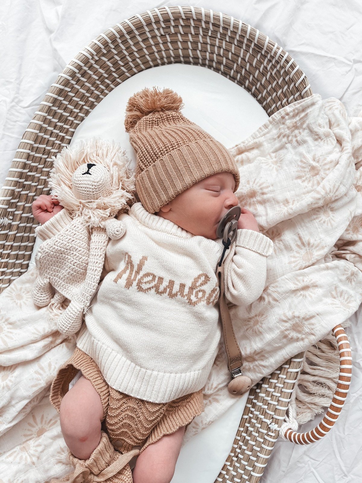 Beanie For Infant | 3LC Textured Knit Beanie | Brave Little Lamb