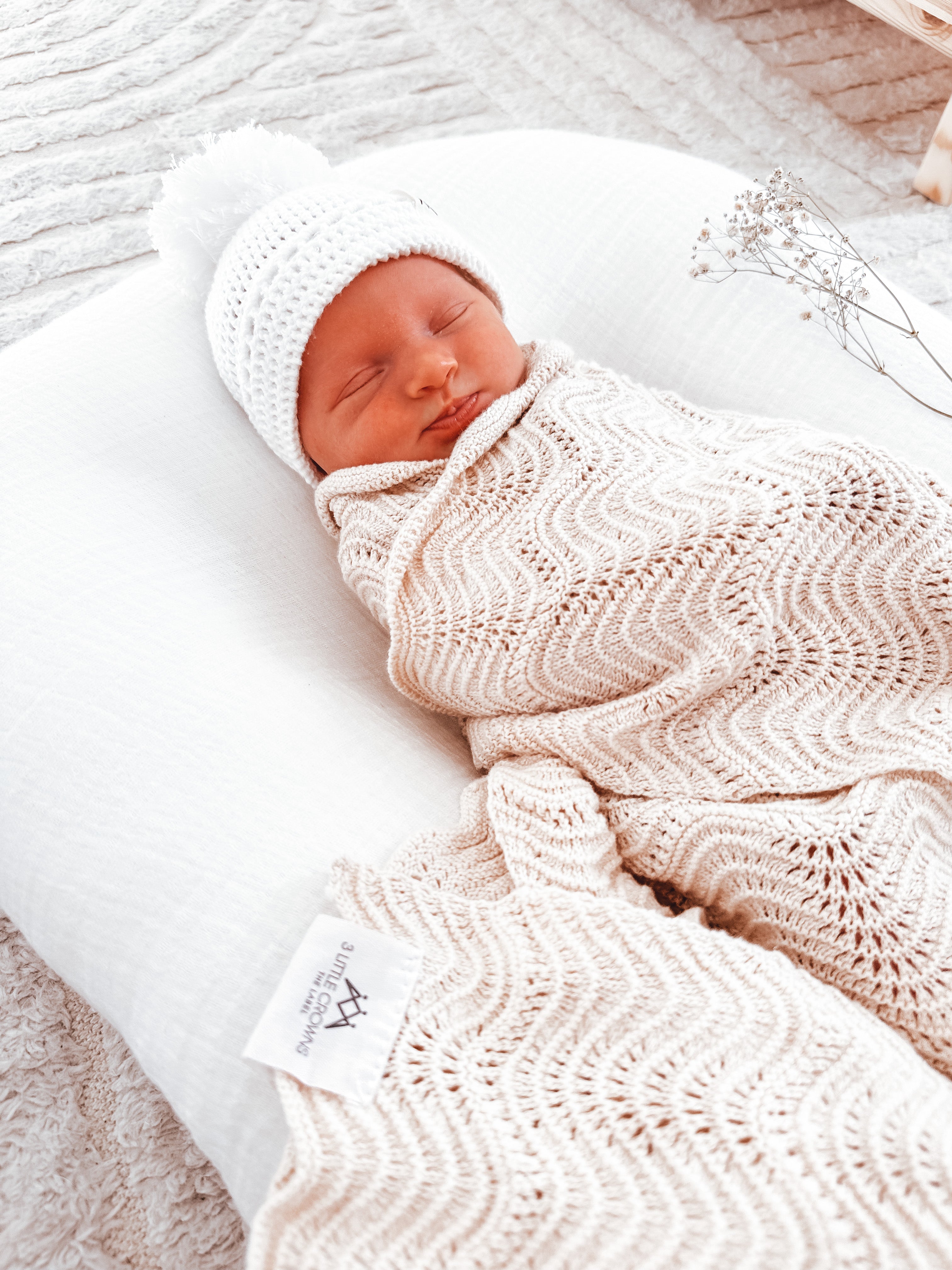 3LC Wave Knit Blanket | Oat