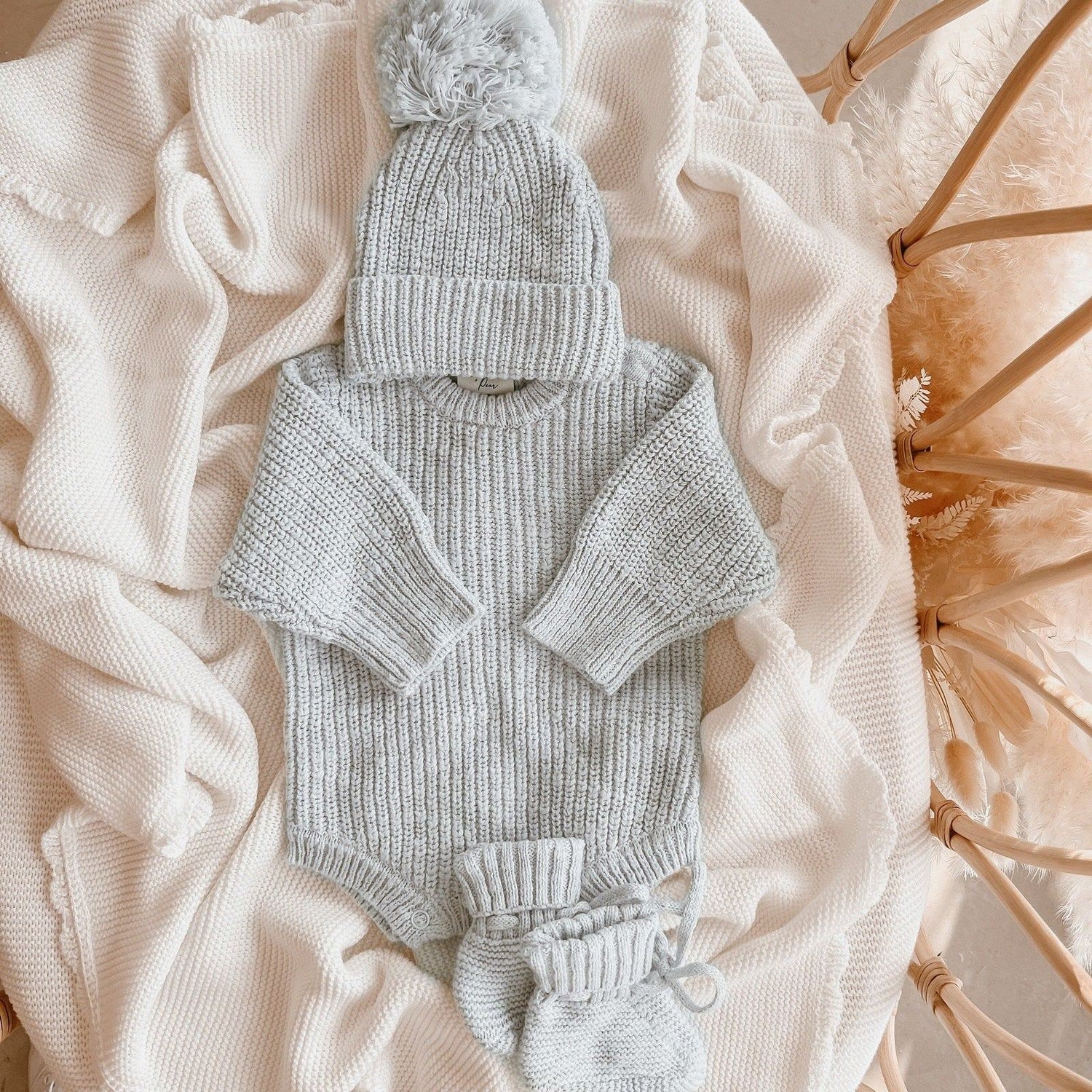 Chunky Knit Romper | Periwinkle