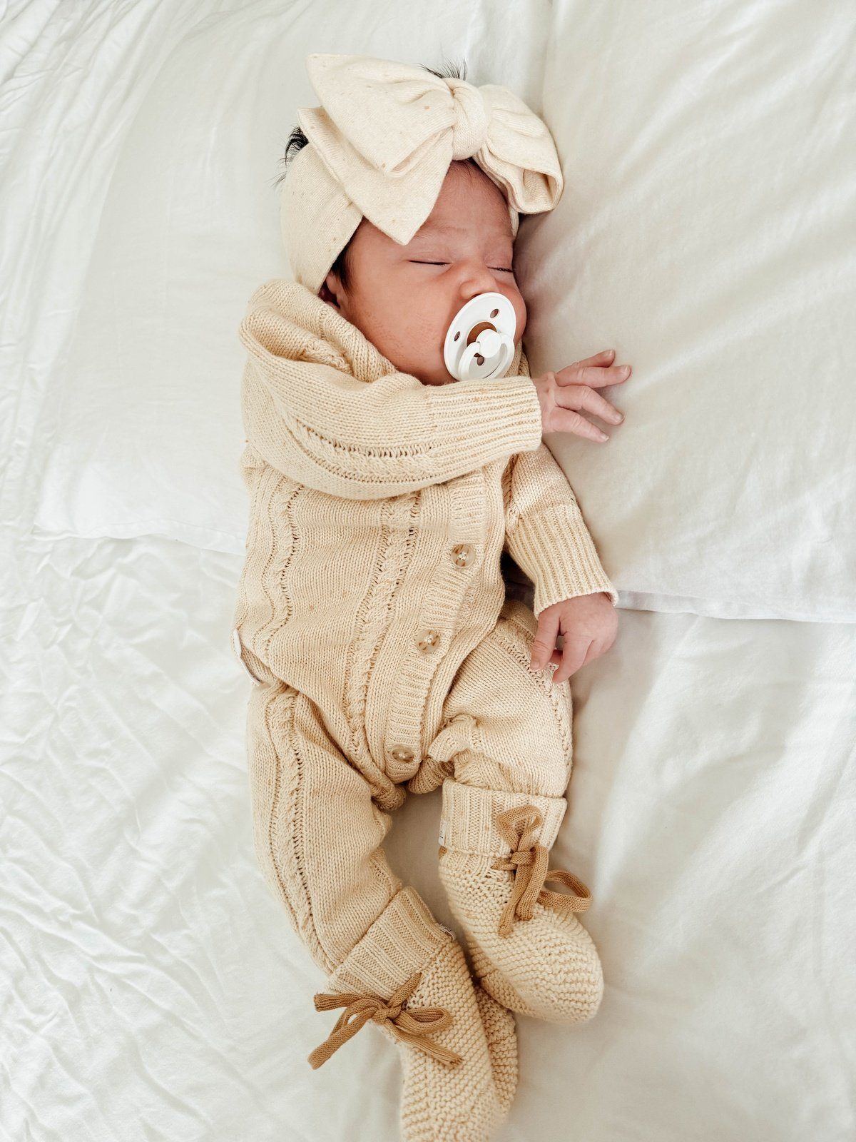 Classic Knit Romper - Biscotti Fleck