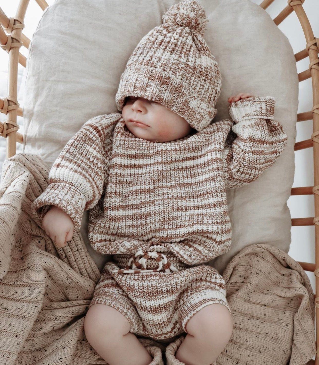 Newborn Knitted Outfit | Sweater & Bloomer Set | Brave Little Lamb