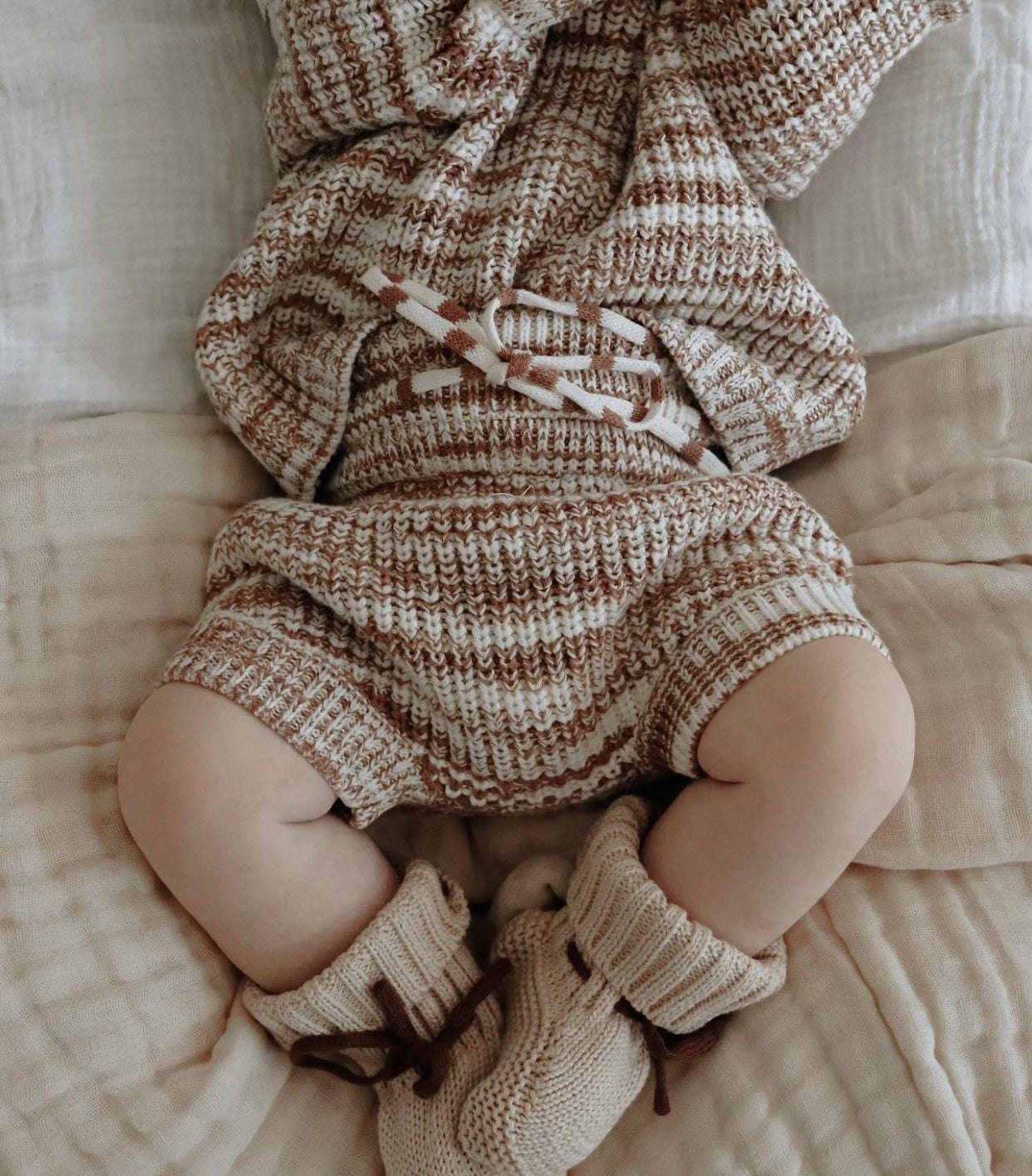 Newborn Knitted Outfit | Sweater & Bloomer Set | Brave Little Lamb