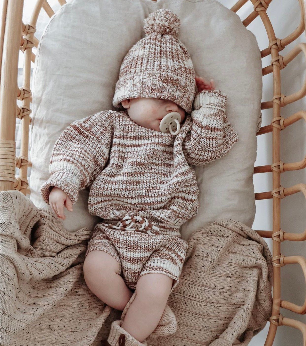 Newborn Knitted Outfit | Sweater & Bloomer Set | Brave Little Lamb