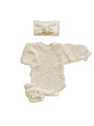 Bubble Knit Romper | Oat