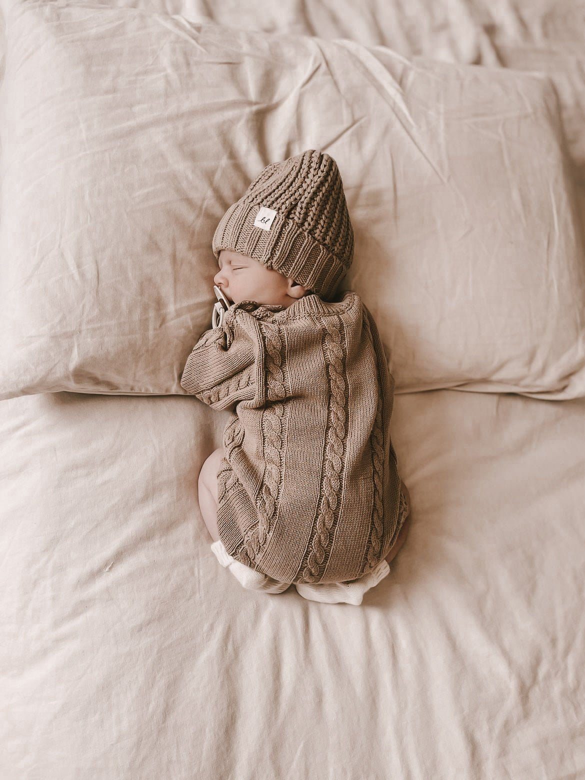 Best Newborn Romper | Cable Knit Romper | Brave Little Lamb