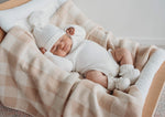 Blanket For Newborn | Gingham Knitted Blanket | Brave Little Lamb