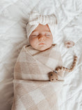 Load image into Gallery viewer, Blanket For Newborn | Gingham Knitted Blanket | Brave Little Lamb

