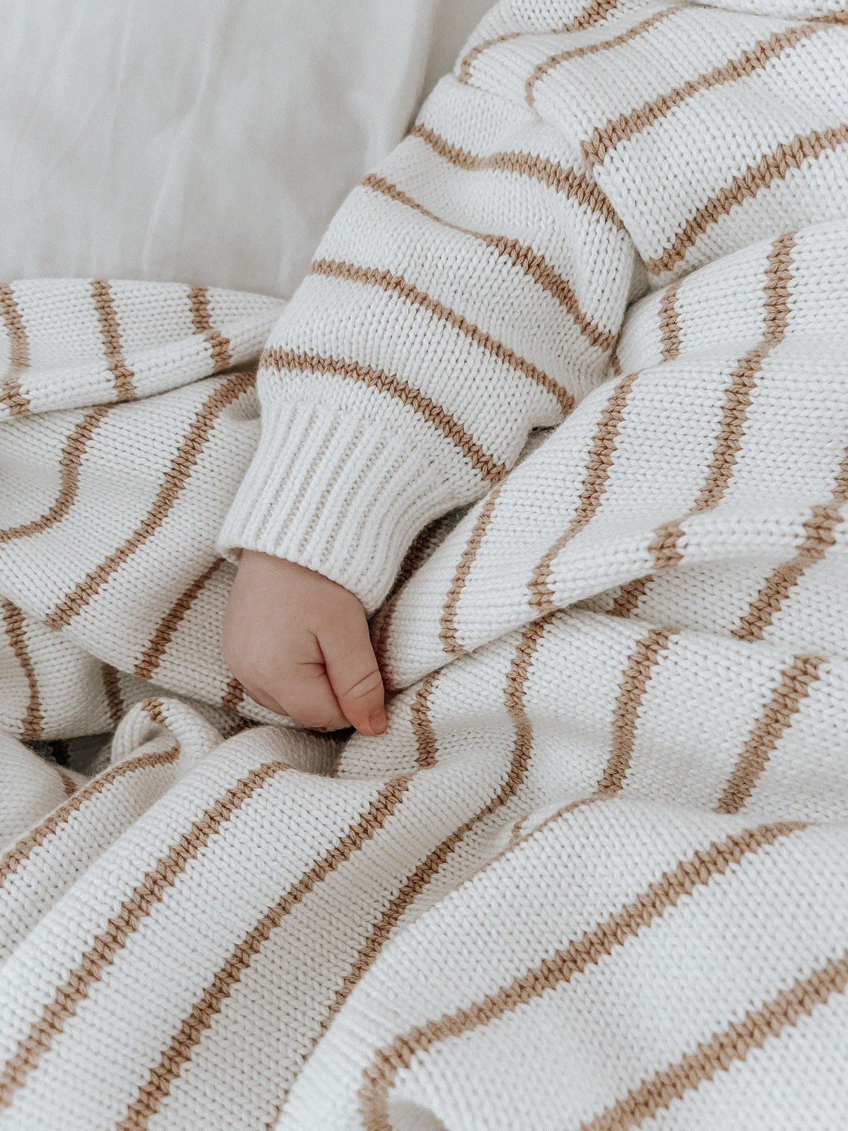 Blanket For Infant | Stripes Knitted Blanket | Brave Little Lamb