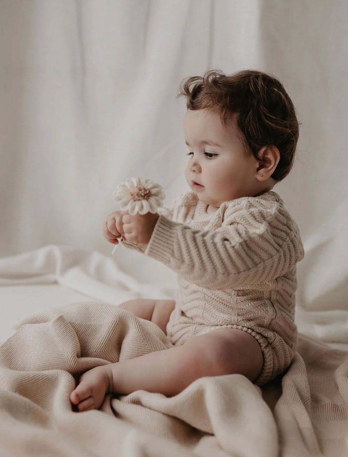 Best Baby Romper | Chevron Knit Romper | Brave Little Lamb