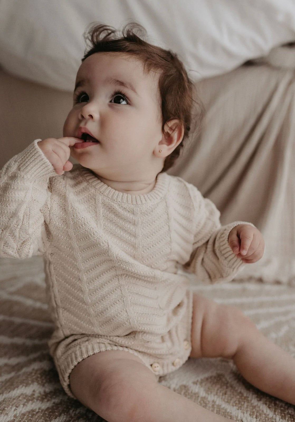 Best Baby Romper | Chevron Knit Romper | Brave Little Lamb