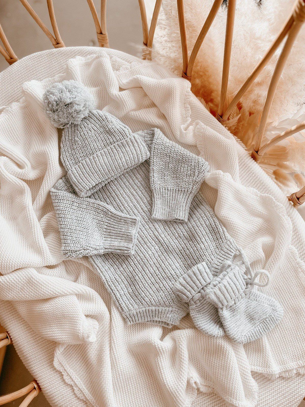 Chunky Knit Booties | Periwinkle
