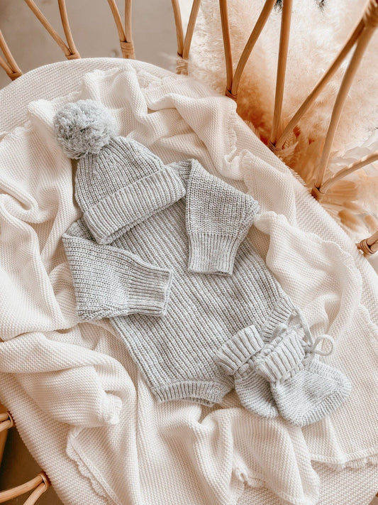 Chunky Knit Romper | Periwinkle