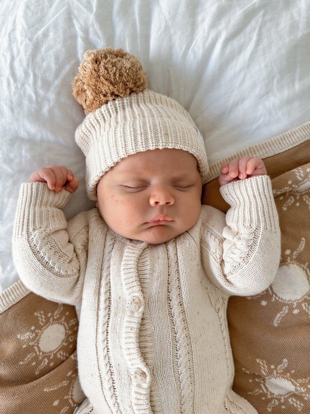 Winter Newborn Outfit | Baby Knit Romper | Brave Little Lamb