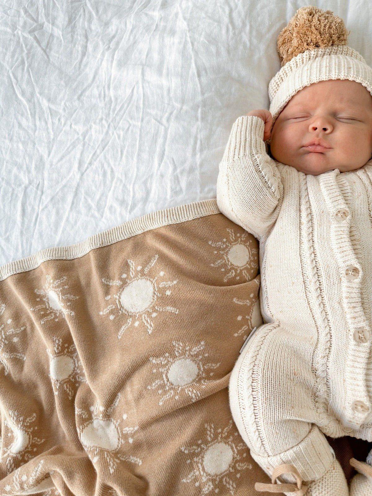 Winter Newborn Outfit | Baby Knit Romper | Brave Little Lamb