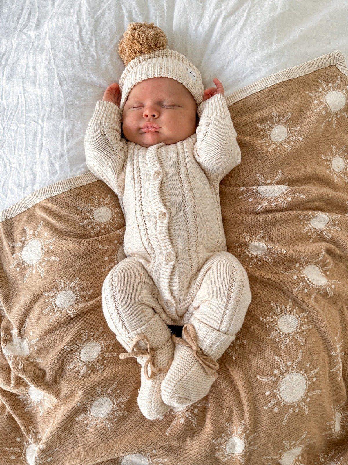 Winter Newborn Outfit | Baby Knit Romper | Brave Little Lamb