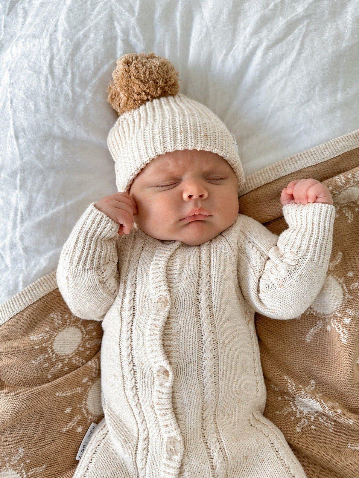 Winter Newborn Outfit | Baby Knit Romper | Brave Little Lamb