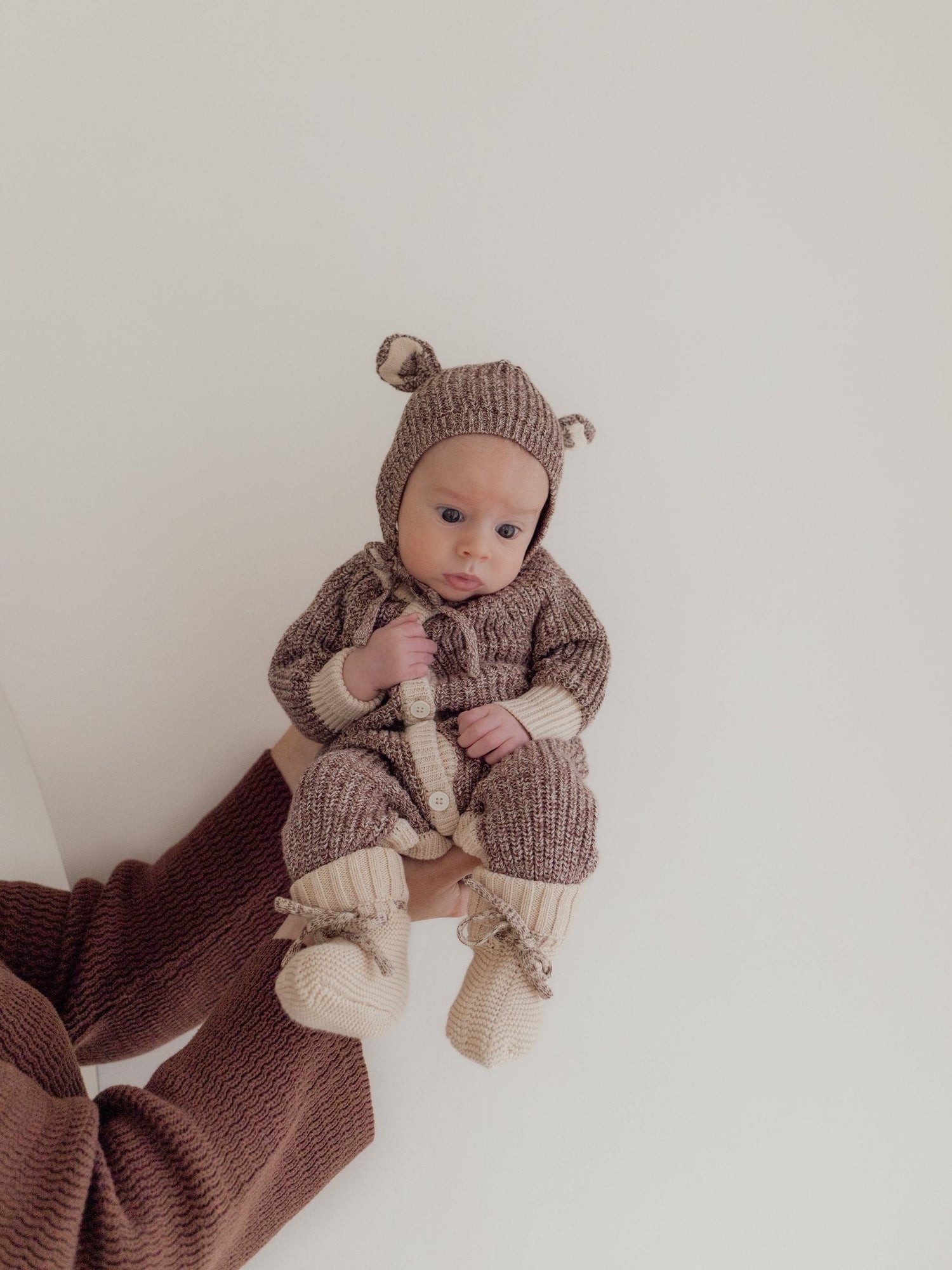 Classic Knit Romper - Brownie