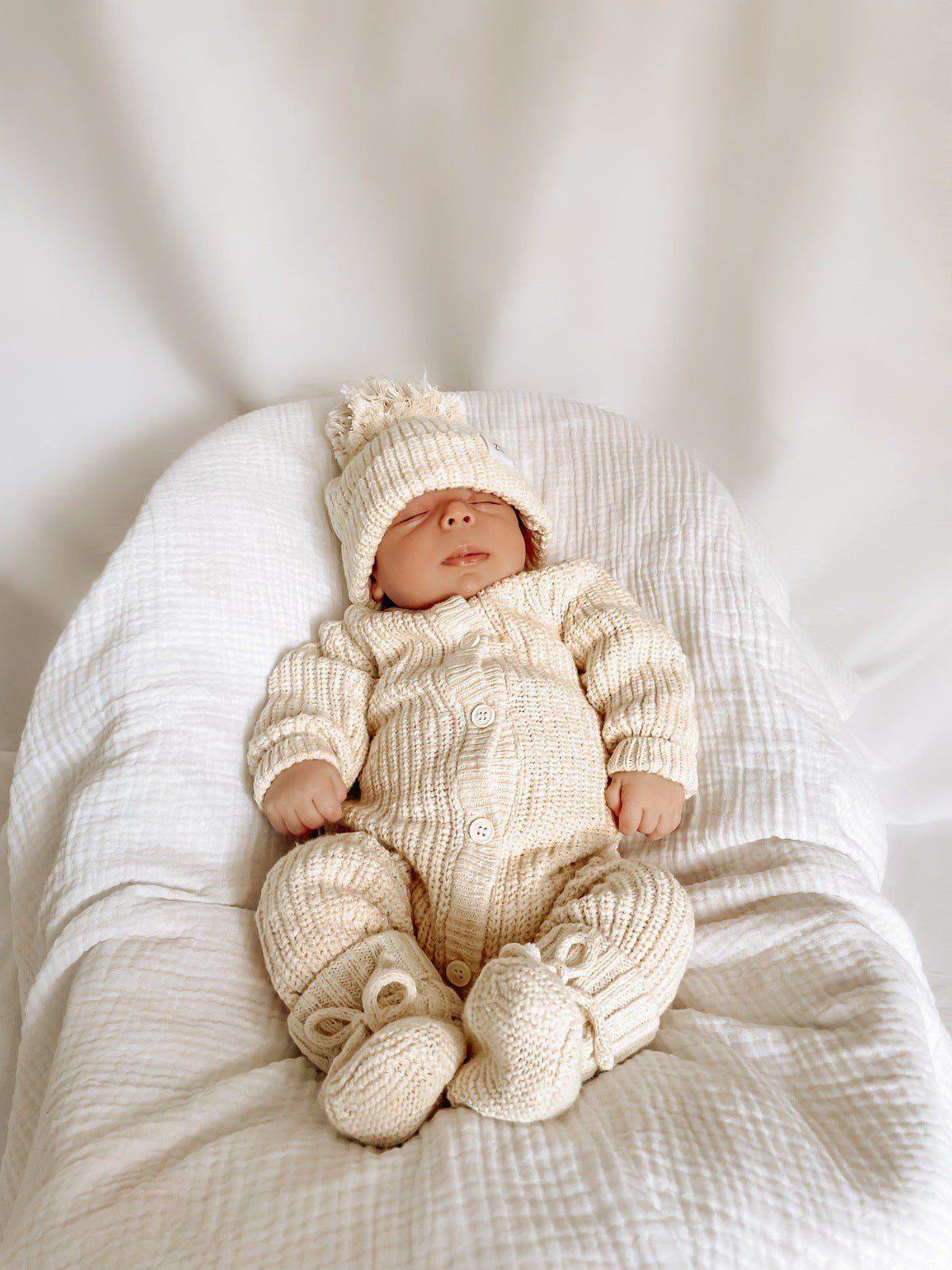 Baby Winter Clothes | Infant Knit Romper | Brave Little Lamb