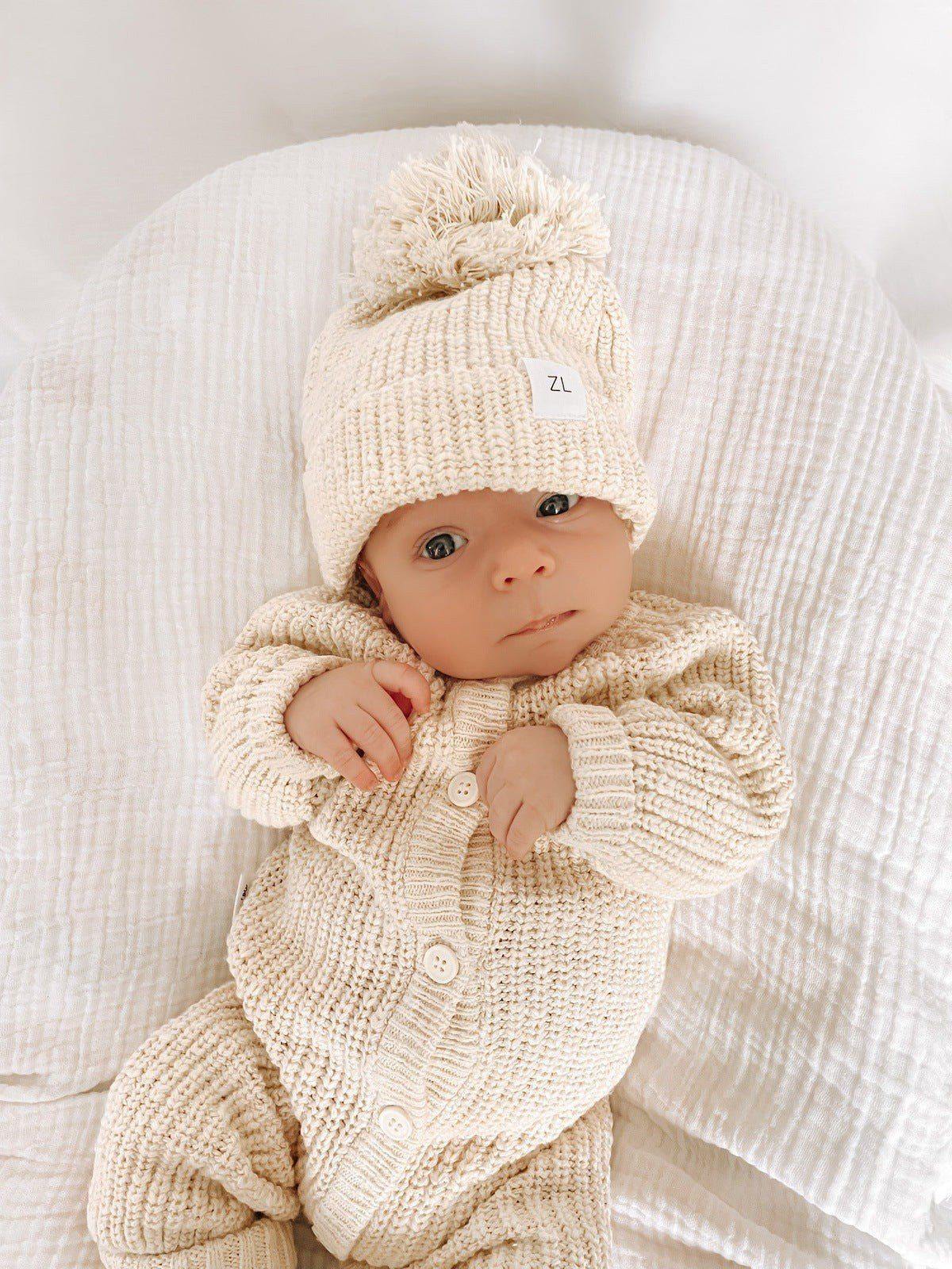 Baby Winter Clothes | Infant Knit Romper | Brave Little Lamb