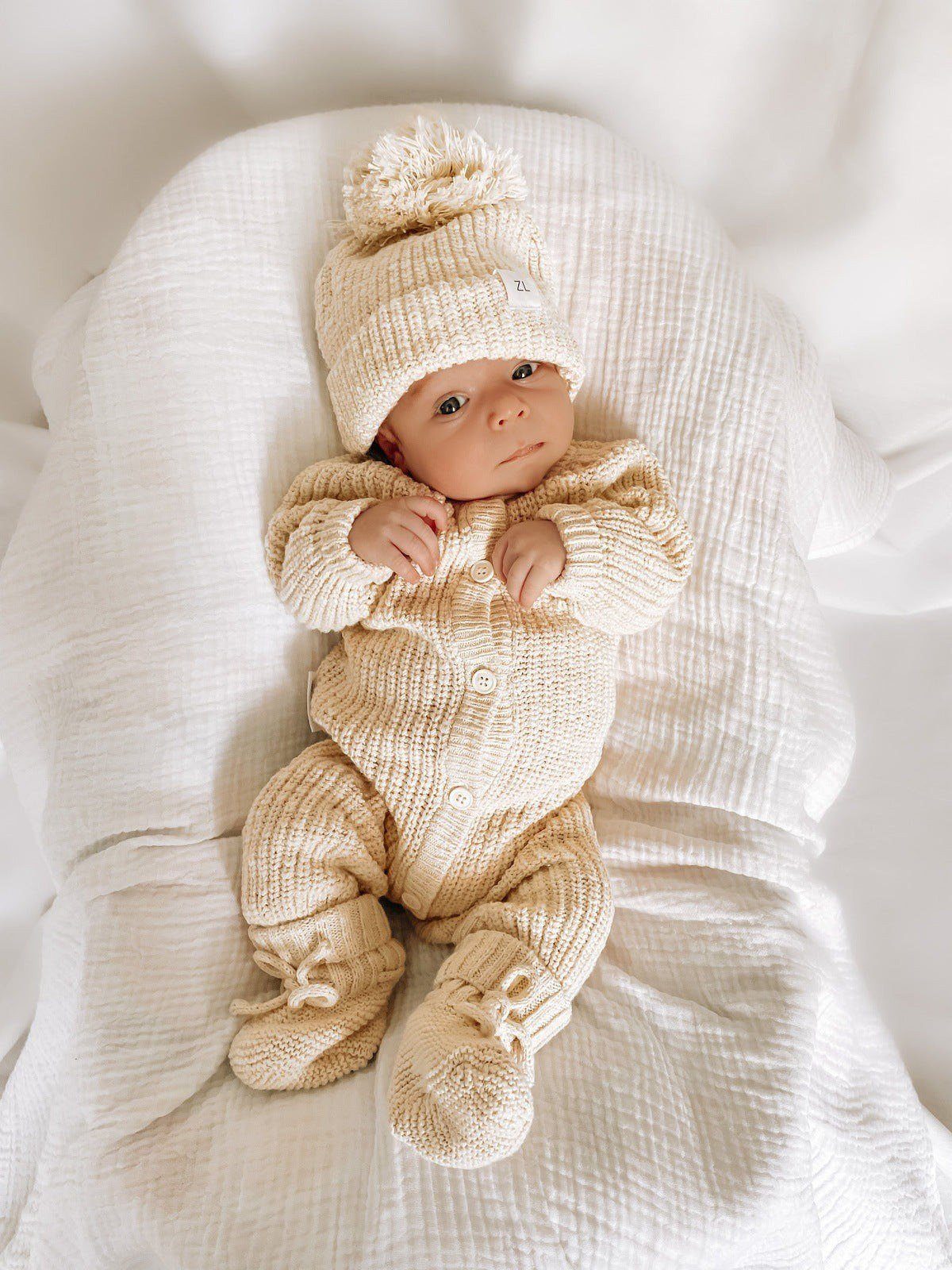 Baby Winter Clothes | Infant Knit Romper | Brave Little Lamb