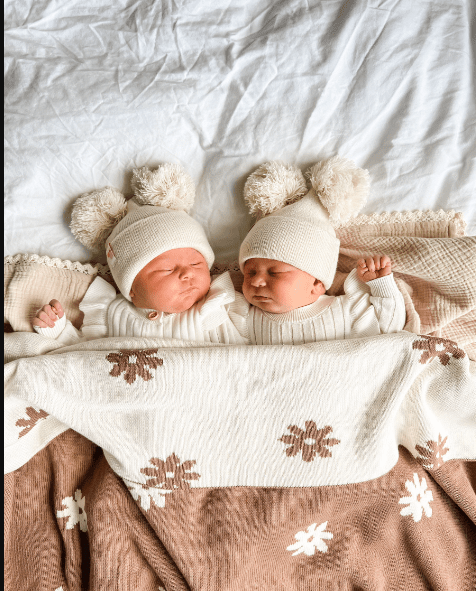 Newborn Winter Beanie | Double Pom Beanie | Brave Little Lamb