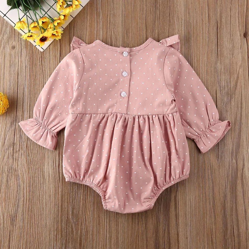 Rompers With Ruffles | Polka Romper for baby girl | Brave Little Lamb