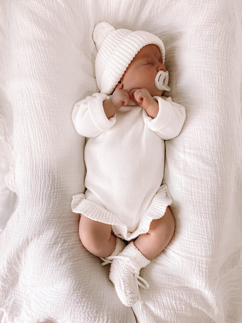 Best Baby Clothes | Frills Knit Romper | Brave Little Lamb