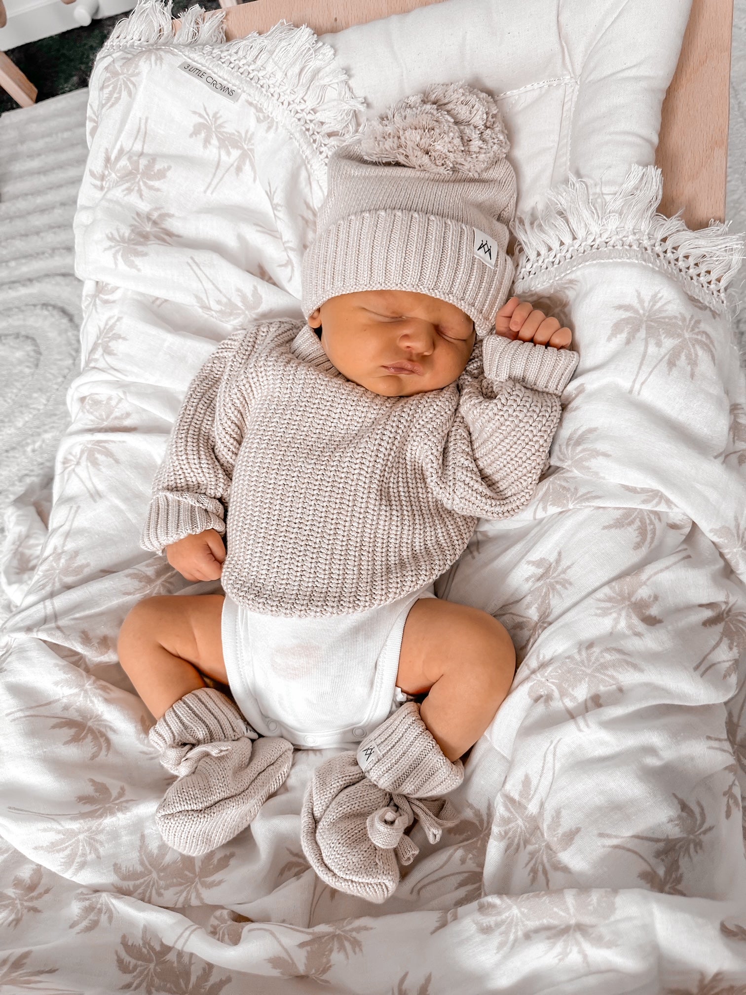 Fringe Swaddle Blanket | Palm