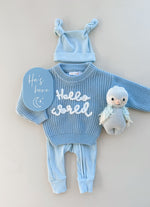 'Hello World' Chunky Knit Jumper | Blue