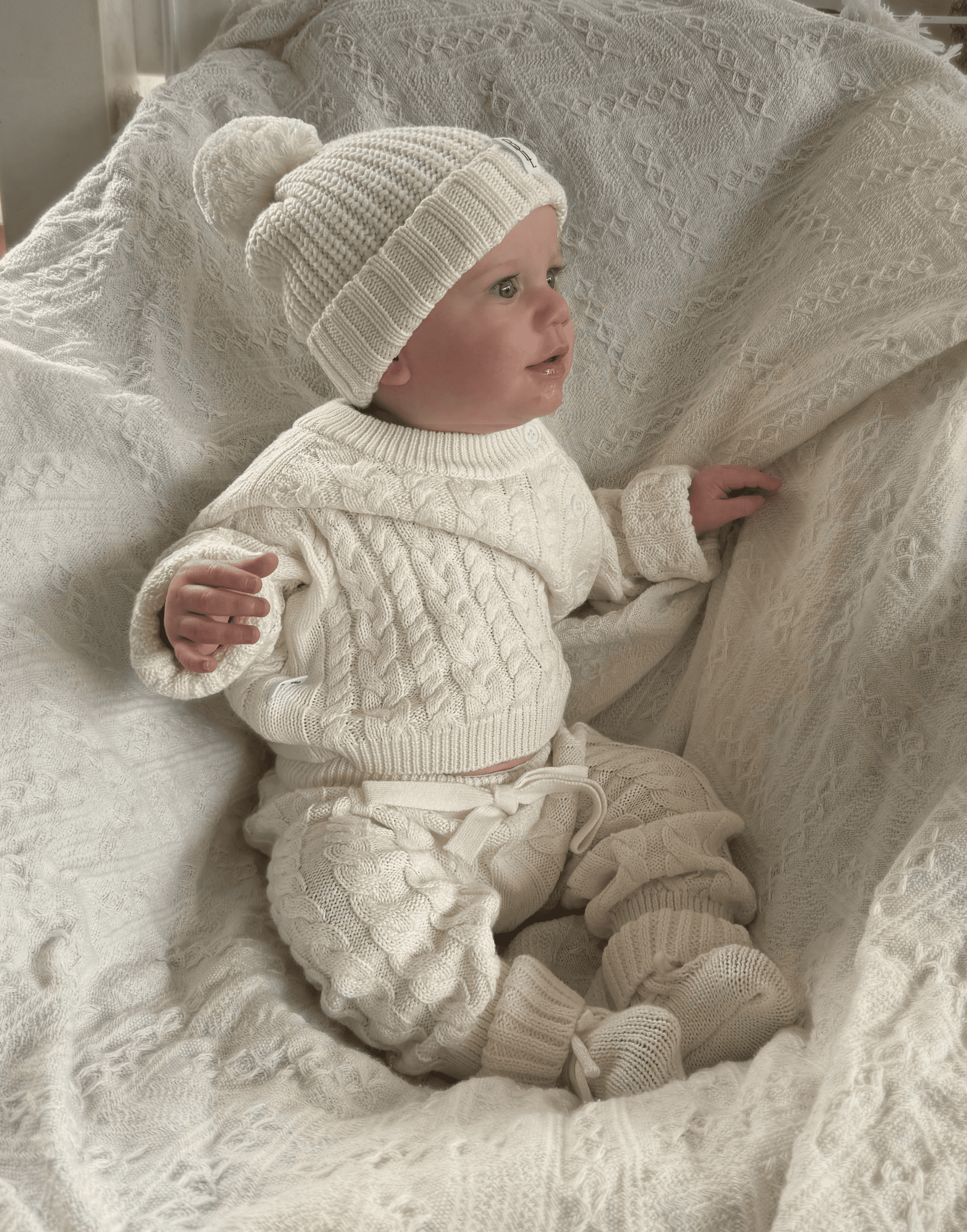 Heritage Cable Knit Set | Ivory