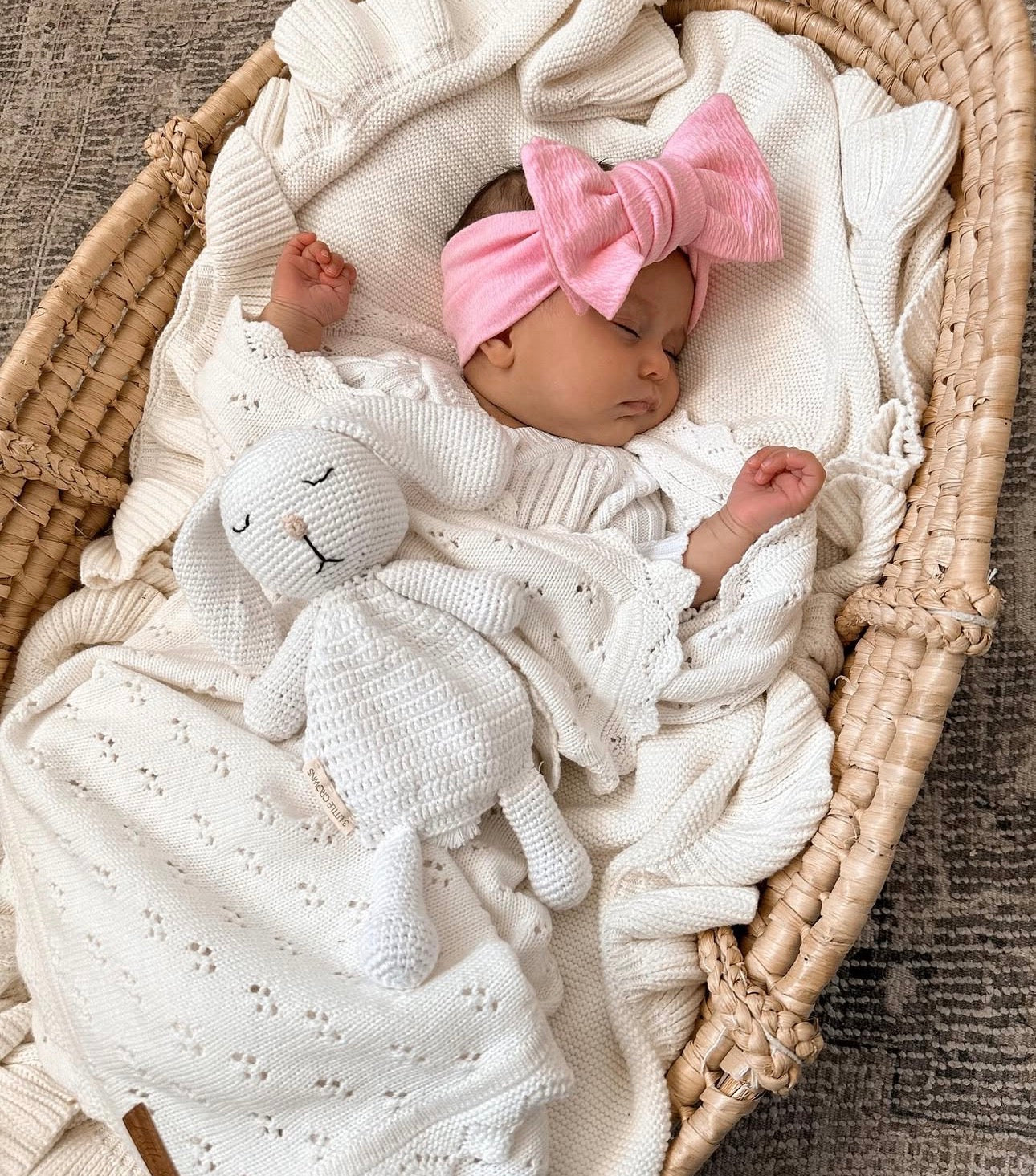 Pointelle Knit Blanket - Honey Milk