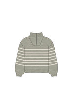 Jack Zip Jumper | Moss Marle Stripe