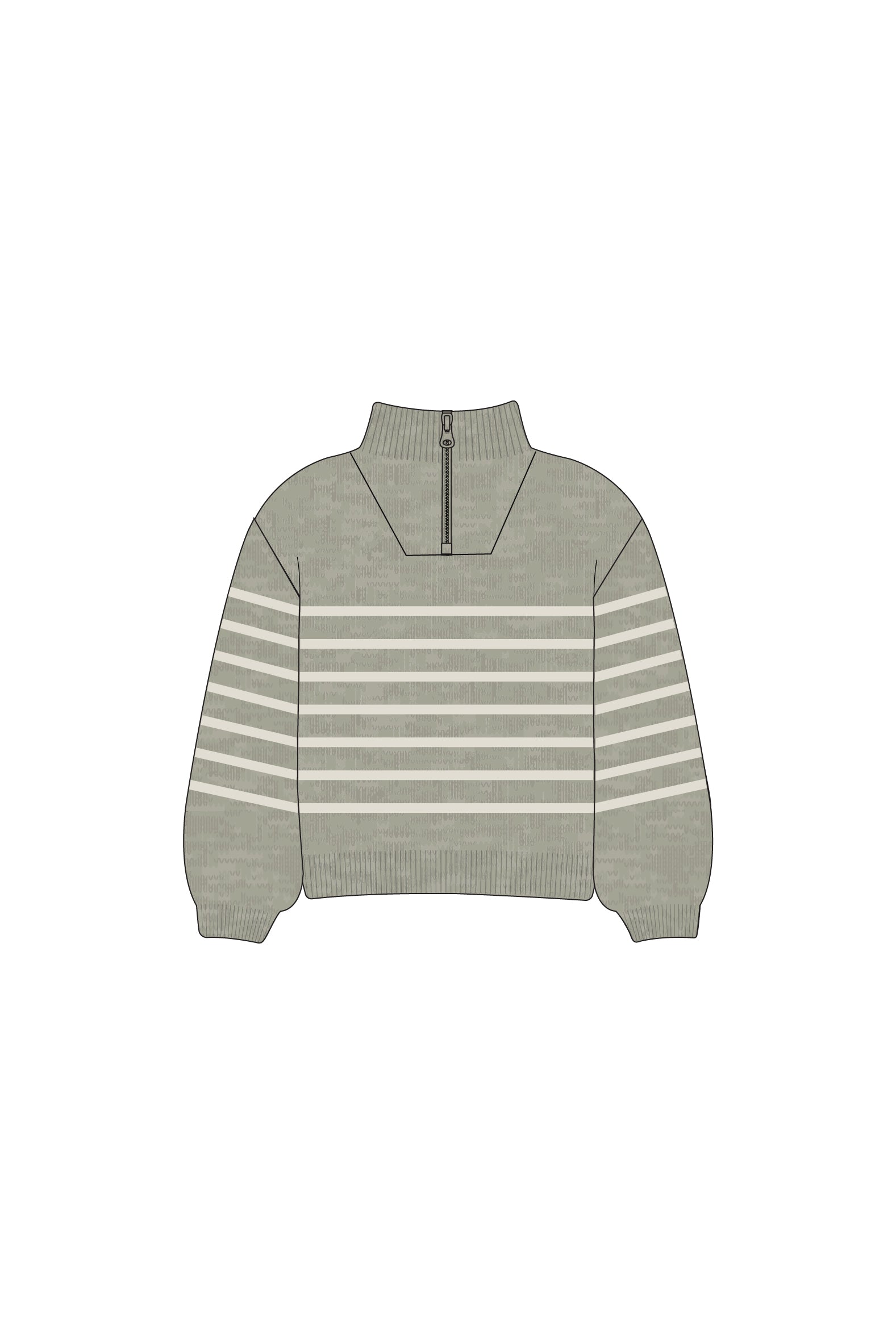 Jack Zip Jumper | Moss Marle Stripe