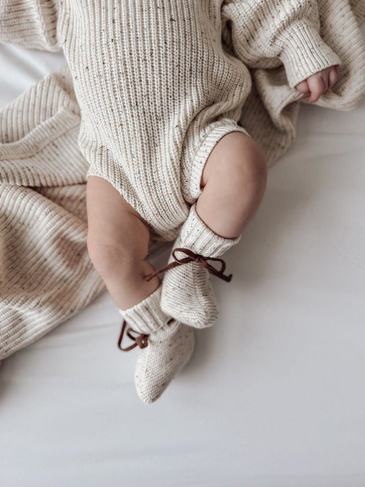 Knit Booties | Cocoa Fleck