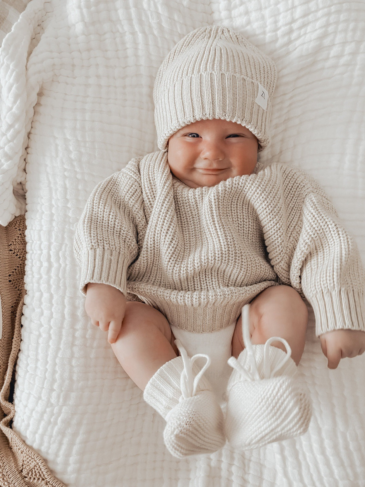 Knit Booties - Milk