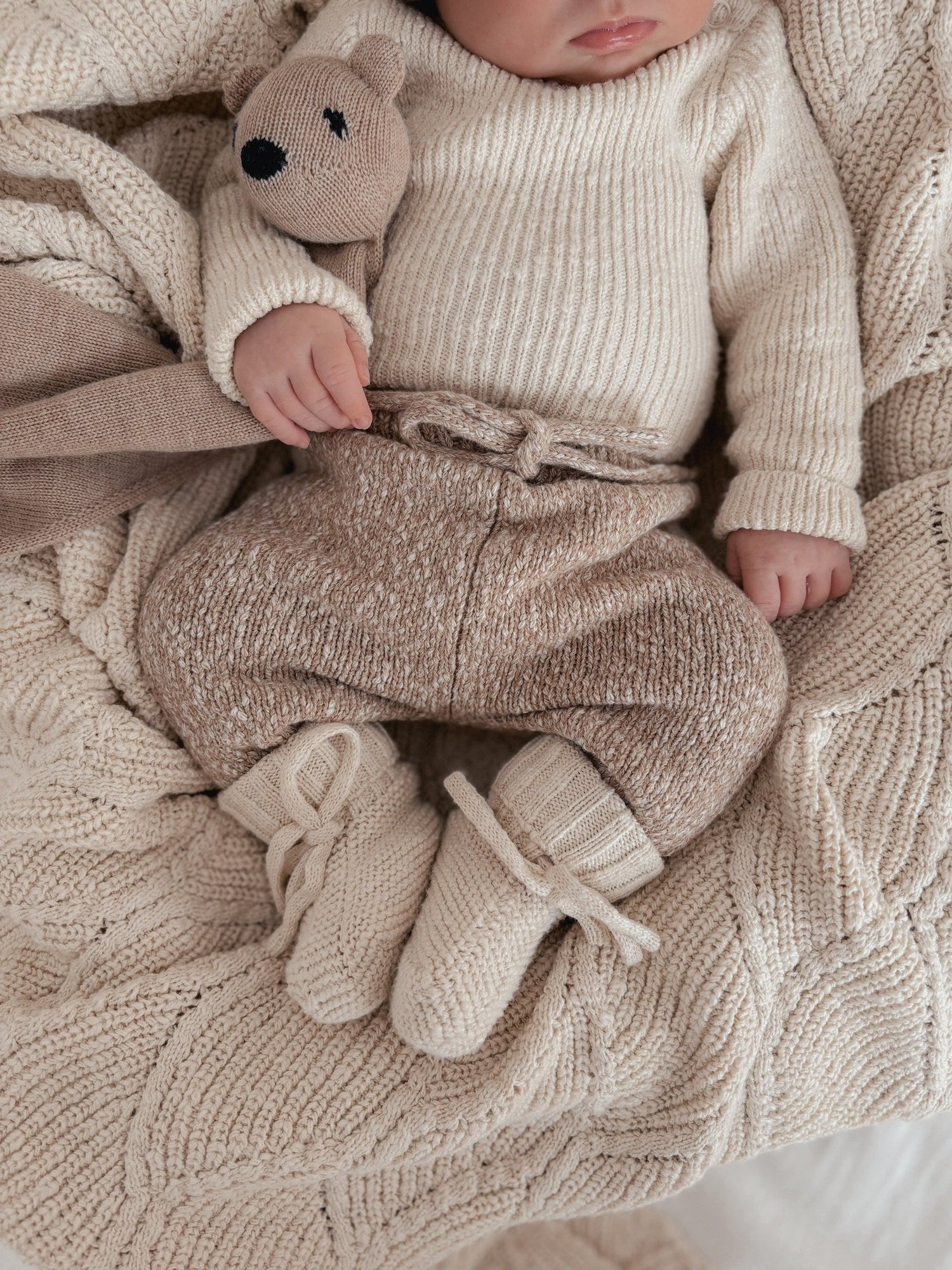 Knit Booties - Oat