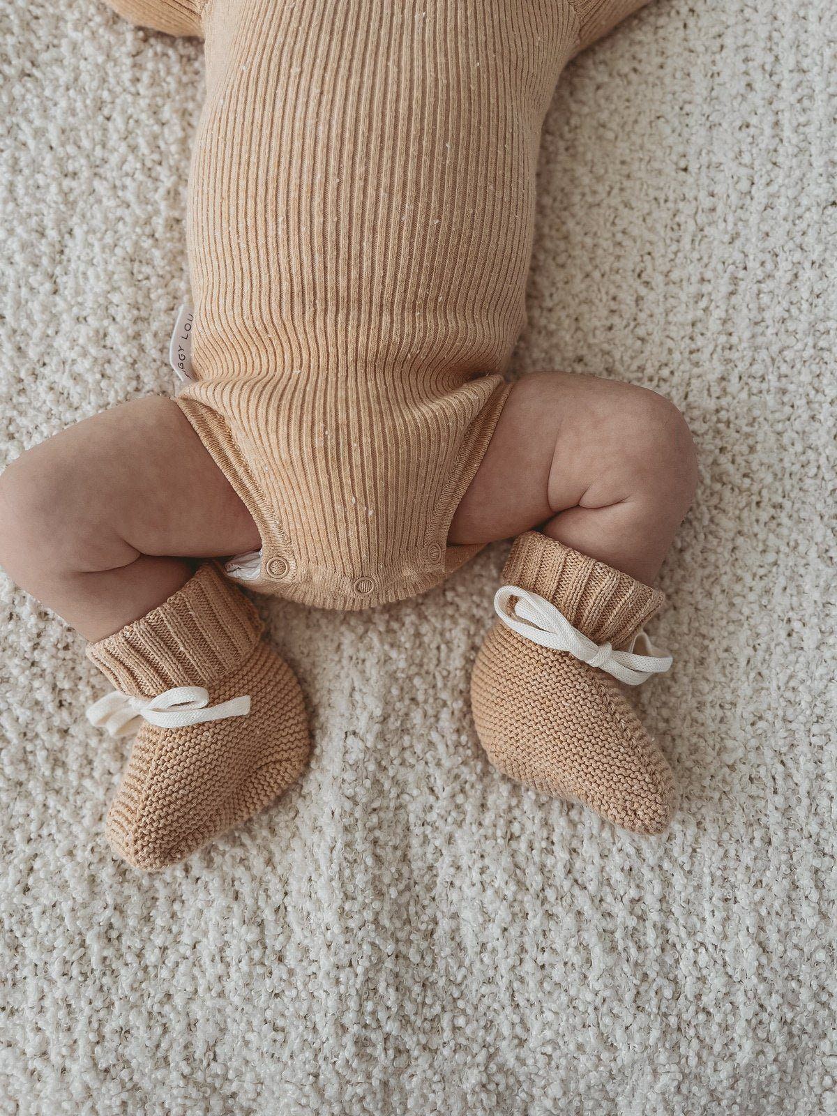 Knit Booties - Sand Fleck